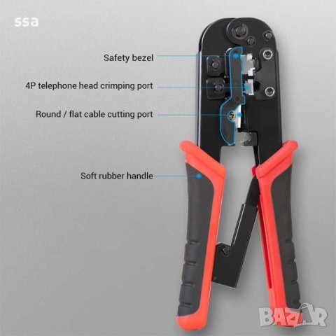 Vention Клещи за кримпване Multi-Fuction Crimping Tool – KEAB0, снимка 8 - Мрежови адаптери - 43416442