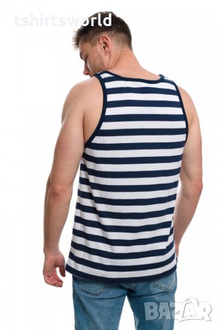 Нов мъжки моряшки потник на тъмносиньо и бяло райе, снимка 4 - Други - 28271784