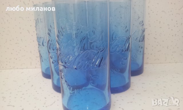 Стъклени чаши Кока Кола, цветни, цилиндрични 6 бр