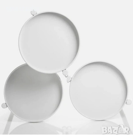 Метална поставка за цветя, бяла, 3 рафта за саксия, снимка 4 - Саксии и кашпи - 53532169