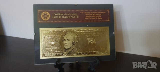 Позлатени долари в стъклена рамка и стойка, снимка 5 - Нумизматика и бонистика - 32785537