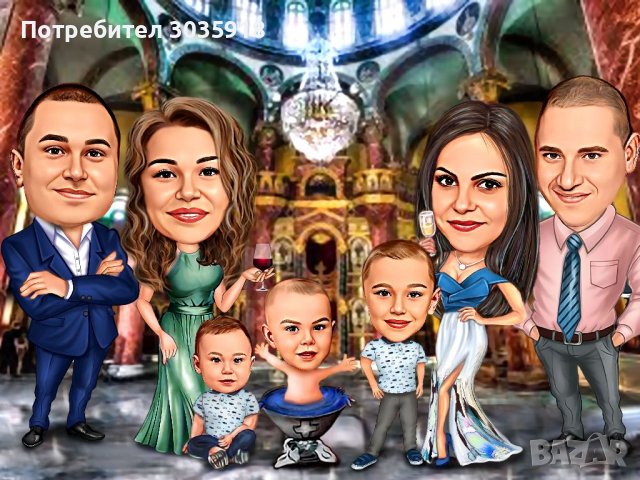  Перфектен подарък, карикатури по ваша снимка, портрет,шарж,стилни подаръци, колаж в стил карикатура, снимка 11 - Картини - 33228300