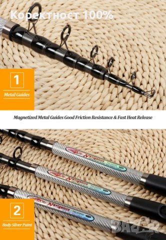 качествен карбонов телескоп 3,6м., снимка 7 - Въдици - 43803535