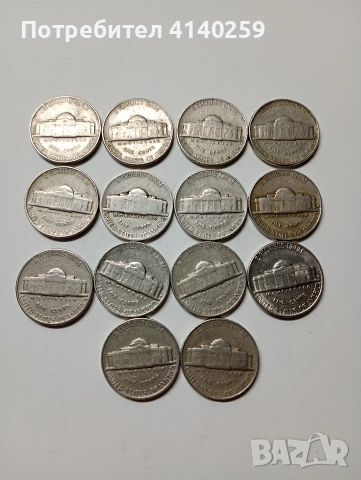 САЩ МОНЕТА ЛОТ 5 ЦЕНТА 1940 -1946 Г 