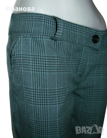 ILTOKONI Памучен панталон в черно и зелено каре, снимка 3 - Панталони - 48167126