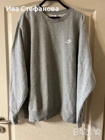 Спортна дамска ватирана памук памучна сива блуза Nike nike 100% оригинал.