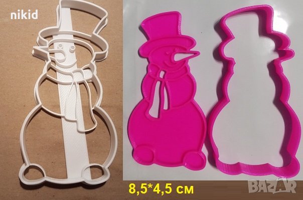 Снежен човек цял ръст пластмасов резец форма фондан тесто бисквитки
