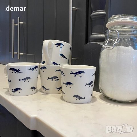 Комплект 4 чаши със животни от костен порцелан за топли напитки 400 мл - пчели, снимка 7 - Чаши - 43118596