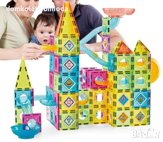 Магнитен конструктор писта за топчета, 139 части