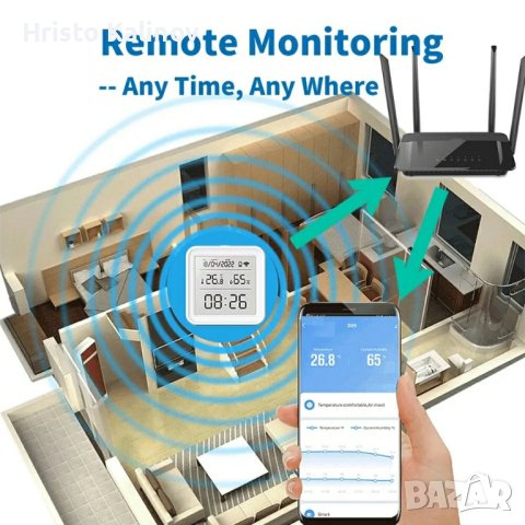 WiFi Смарт безжичен сензор за температура и влажност, Tuya WiFi smart, снимка 2 - Друга електроника - 43176357