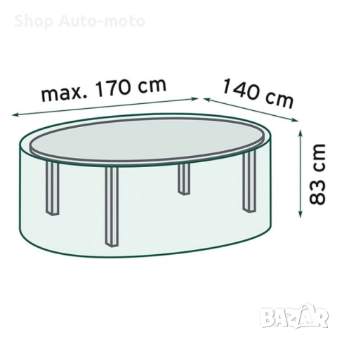 Защитно покривало за градински мебели Automat, 170х140х83см, снимка 2 - Градински мебели, декорация  - 51634441