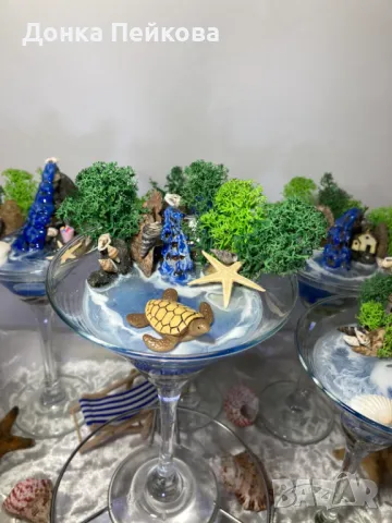 Декорация в чаша със скандинавски мъх и епоксидна смола