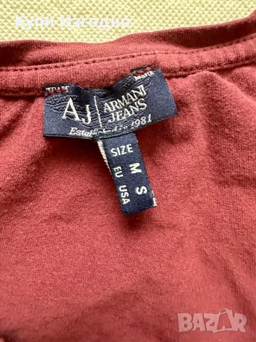  Оригинална дамска тениска Armani Jeans M размер, снимка 2 - Тениски - 49891405