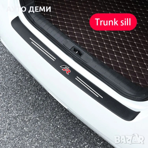 Карбонови стикери от 5 части за прагове и броня на Сеат ФР Seat FR кола автомобил , снимка 2 - Аксесоари и консумативи - 44860277