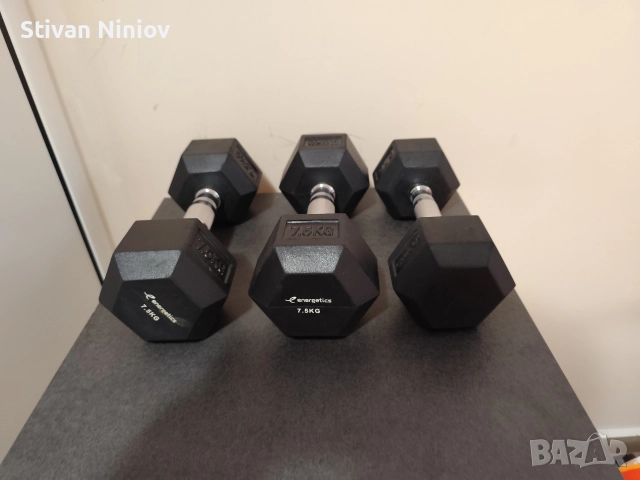 Дъмбели 2 х 7.5 кг , 1 х 5.0 кг , снимка 4 - Фитнес уреди - 52772542