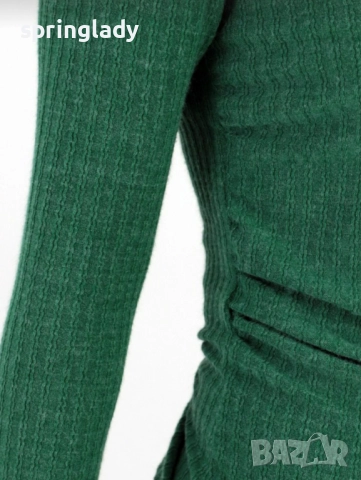 Дамска блуза в зелено, снимка 2 - Блузи с дълъг ръкав и пуловери - 52671759