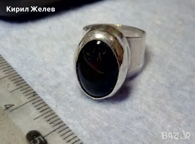 ЕФЕКТЕН ВинтиджАРТ СКЪПОЦЕНЕН СРЕБЪРЕН ПРЪСТЕН СРЕБРО 925 SEZGIN СЕЗГИН с ШЛИФОВАН ЧЕРЕН ОНИКС 29924, снимка 7 - Пръстени - 49913329