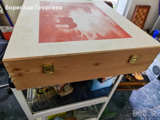 Голяма дървена кутия с отделения, снимка 2 - Колекции - 50269119