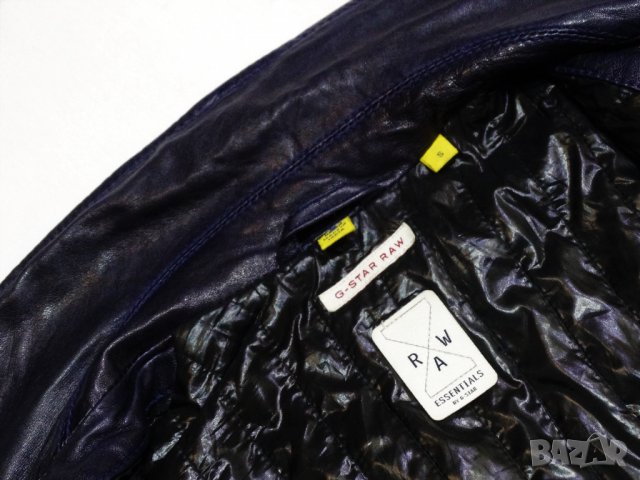 Намалено! G-star Essentials Limited Edition DK Blue Leather Jkt Кожено Яке Естествена Кожа, снимка 10 - Якета - 34630098