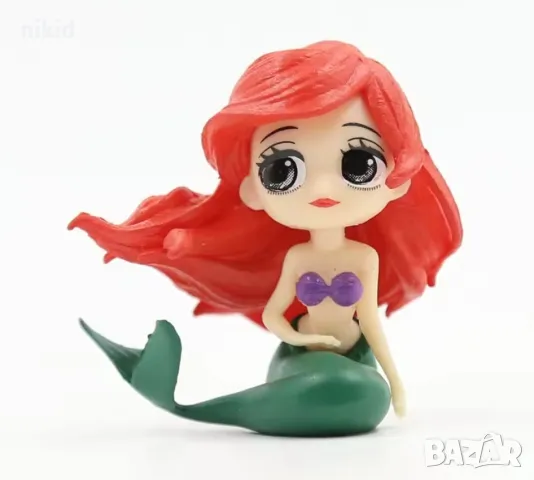 4 принцеси принцеса фигурки фигурка Снежанка Рапунцел Малката русалка Ариел Мулан пластмасови топер, снимка 3 - Фигурки - 49970768