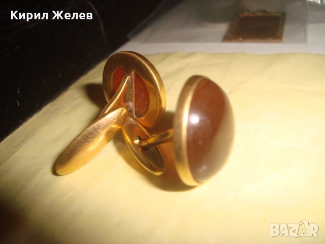 КЕХЛИБАРЕНИ ПОЗЛАТЕНИ СССР БРОНЗОВИ БУТОНЕЛИ с БАЛТИЙСКИ КЕХЛИБАР ВИНТИДЖ КОПЧЕТА за РЪКАВЕЛИ 22640, снимка 15 - Антикварни и старинни предмети - 33164260