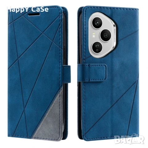 Honor 400 / 400 Pro / TRIANGLE Кожен калъф кейс тип тефтер