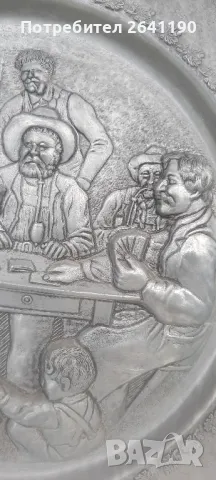 Предлагам уникална  чиния  за стена от 95% калай , снимка 3 - Антикварни и старинни предмети - 50174868