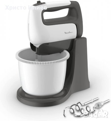 Ръчен Миксер Moulinex HM4641 Prep'Mix+ 500 W, с Бъркалки от Неръждаема Стомана и Куки за Тесто, снимка 1