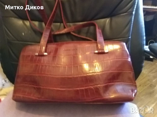 Женска чанта нова през рамо маркова на Джорджио Ферра естестевна кожа 34х18х9см