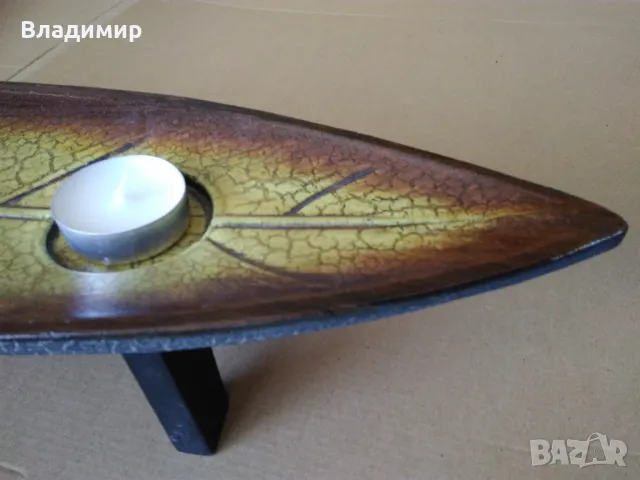 Декоративна дървена поставка за чаени свещи, снимка 12 - Декорация за дома - 50069528