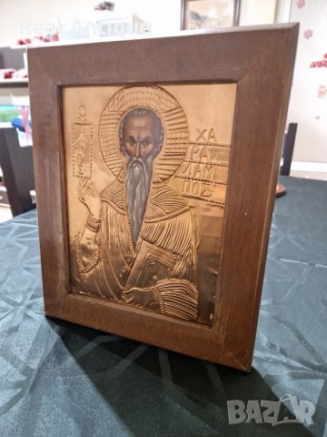 Уникална стара антикварна икона с меден обков , снимка 7 - Антикварни и старинни предмети - 43170063