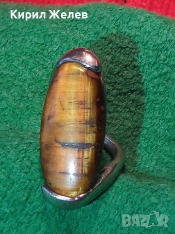 ПОСРЕБРЕН СКЪПОЦЕНЕН ФЕШЪН АРТ ПРЪСТЕН с ШЛИФОВАН ЮВЕЛИРНО НАТУРАЛЕН КАМЪК ТИГРОВО ОКО 16732, снимка 11 - Пръстени - 36411338