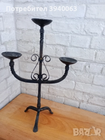 Стар свещник от ковано желязо колекция, снимка 10 - Декорация за дома - 50646667