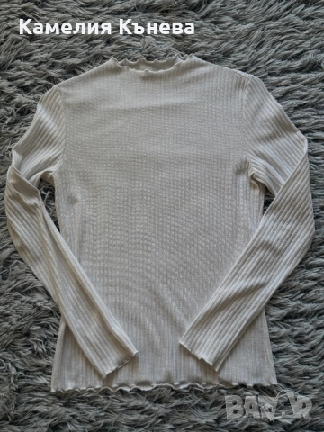 Дамски рип блузи, бяла и черна, снимка 2 - Блузи с дълъг ръкав и пуловери - 51635239