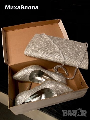 Обувки + дамска чантичка / комплект/, снимка 1 - Дамски елегантни обувки - 27726839