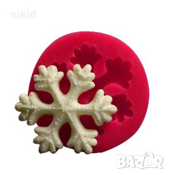 Плътна снежинка силиконов молд форма фондан гипс шоколад декор , снимка 1 - Форми - 43045643