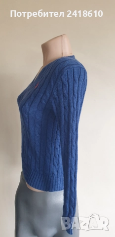 POLO Ralph Lauren Cable Pima Cotton  V - Neck Size S  ОРИГИНАЛ! Дамски Пуловер!, снимка 6 - Блузи с дълъг ръкав и пуловери - 52278109