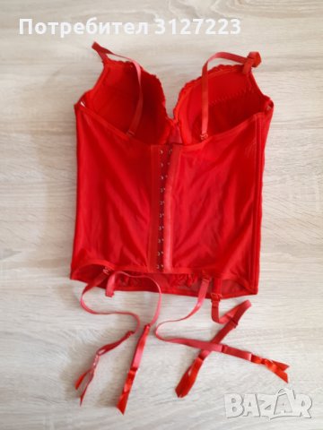 Нов корсет с жартиери и прашка в червено , снимка 2 - Бельо - 34641895