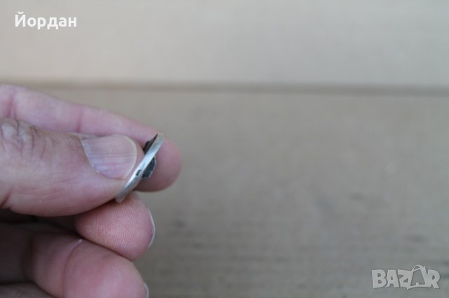 Стар сребърен пръстен с емайл Ф.К. ''Левски'', снимка 3 - Колекции - 43593854