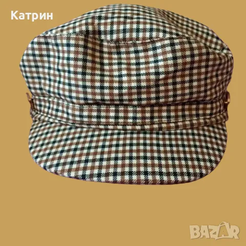 Дамски каскет бежово каре, ONE SIZE, 15 лв., снимка 1 - Шапки - 47786339