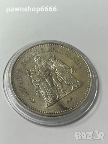 Сребърна монета „Херкулес“ от 50 франка от 1978 г., снимка 6 - Нумизматика и бонистика - 53005249