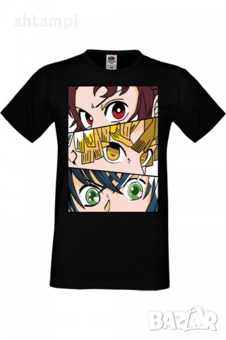 Мъжка тениска Demon Slayer Trio,Анимация,игра,Празник,Повод,