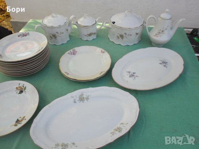 Български порцелан супник,чайник,чинии и др 19 части, снимка 1 - Чинии - 34882476