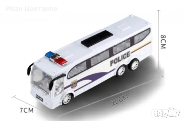 Полицейски автобус с реалистичен дизайн, снимка 3 - Коли, камиони, мотори, писти - 48803325