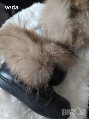 Боти естествена кожа с косъм от лисица номер 37