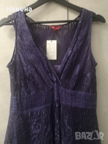 Нова Лилава Рокля естествена коприна, размер M-L, Monsoon, снимка 7 - Рокли - 40655503