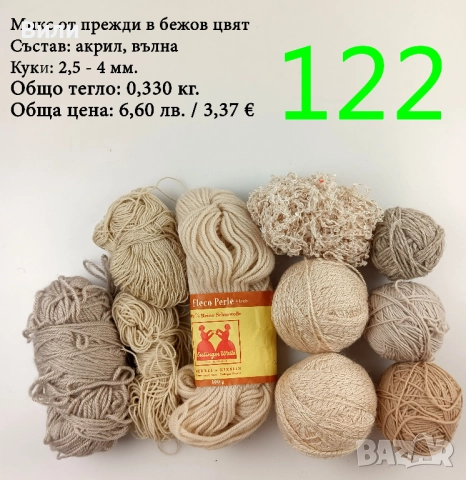 Евтини прежди в малки количества - нови и остатъци , снимка 8 - Други - 52029847