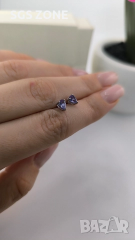 Сребърни обеци с танзанит