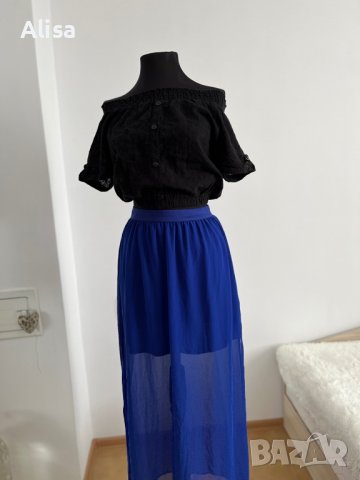 Дамска синя пола, снимка 2 - Поли - 36766844