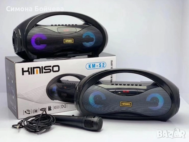 Двойна Bluetooth колонка KM-S2  – Портативно аудио с LED светлинни ефекти, снимка 5 - Тонколони - 52843098